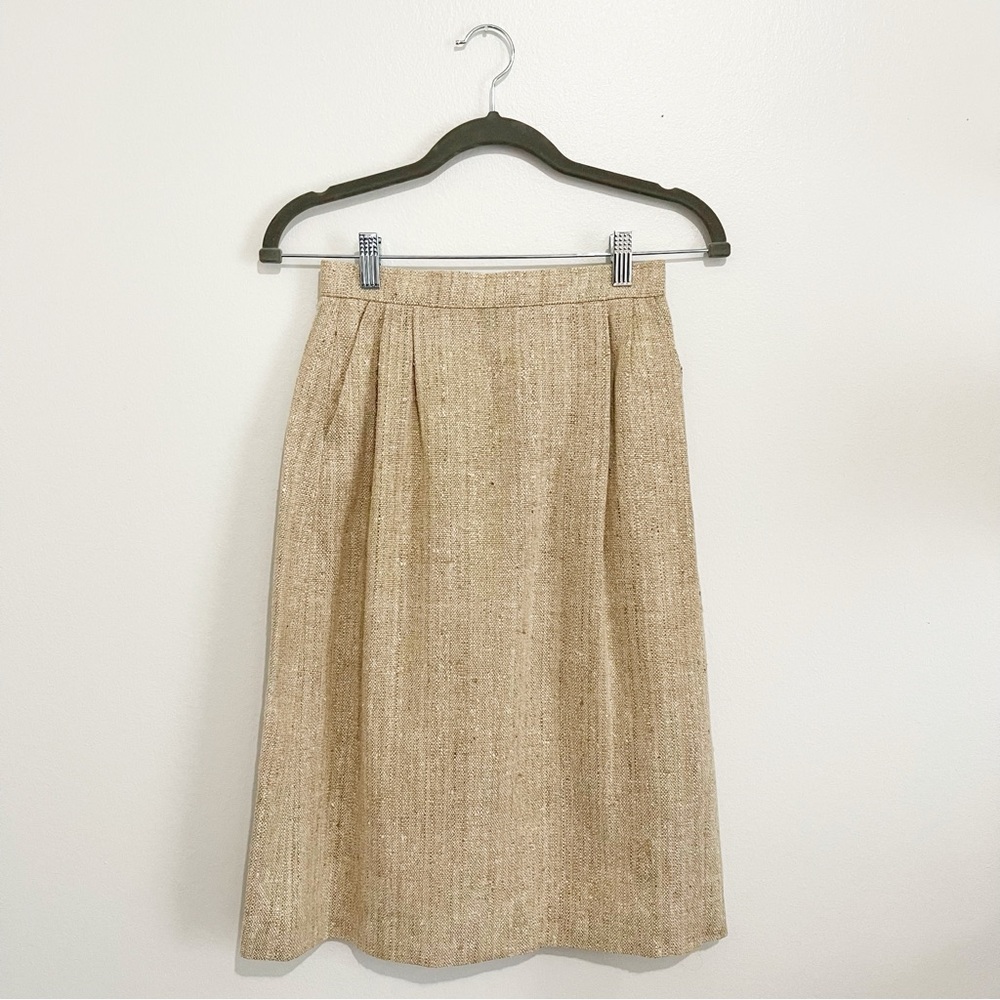 Bando Tailor Tweed Suit Set Jacket Skirt Tailored Brown-Beige Women’s Size XS - Picture 7 of 11